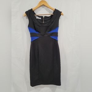 Maggy London Dress Size 4 Black & blue